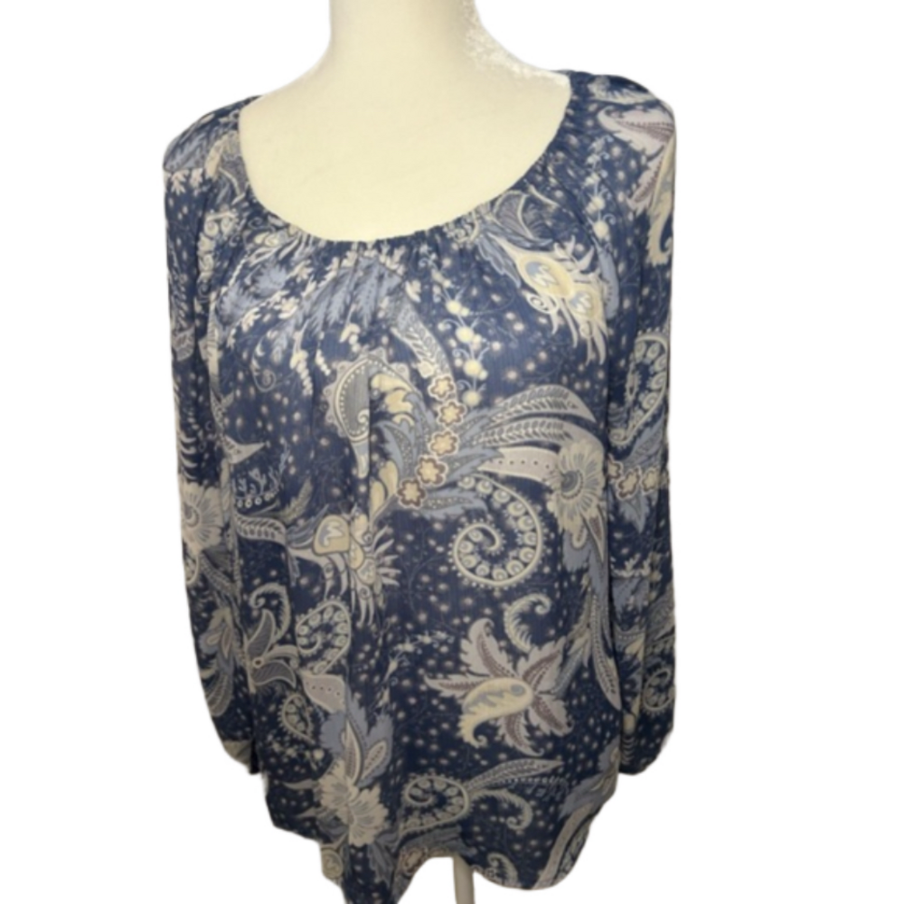 *Chaps Blue print shirt womens large